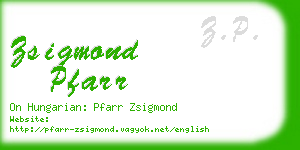 zsigmond pfarr business card